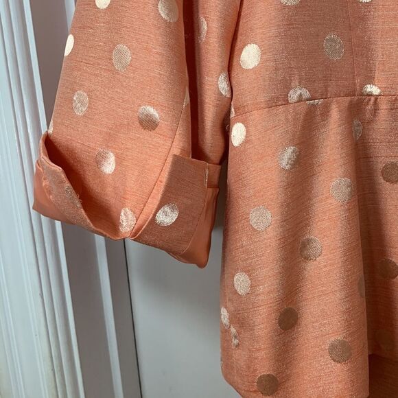 Isabella size 14 W womens two piece suit peach/orange color & polkadot top - Picture 9 of 16